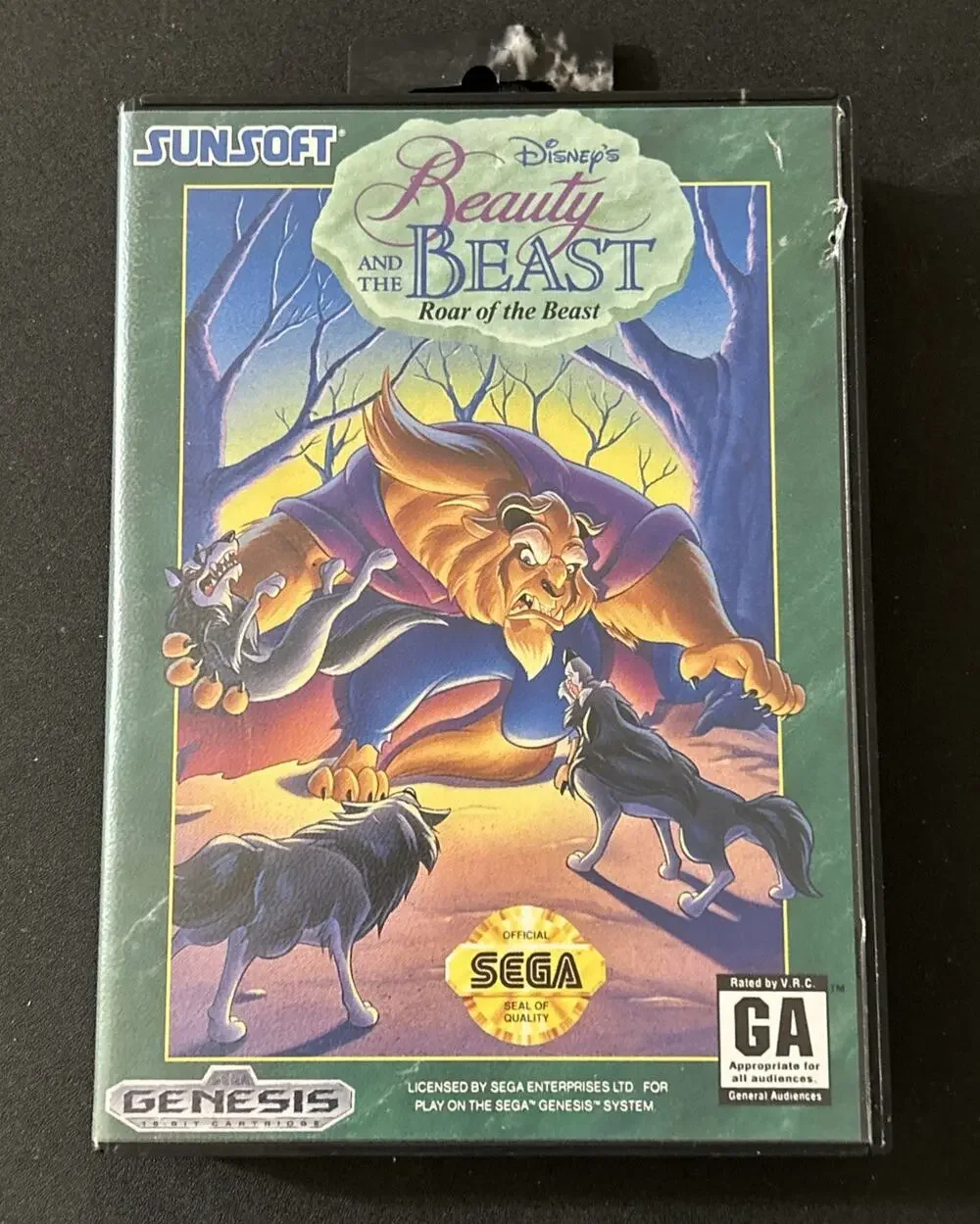 Beauty And The Beast Roar Of The Beast SEGA Genesis 1993 CASE & MANUAL ONLY